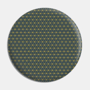 Retro Mustard Blue Modern Pattern Pin