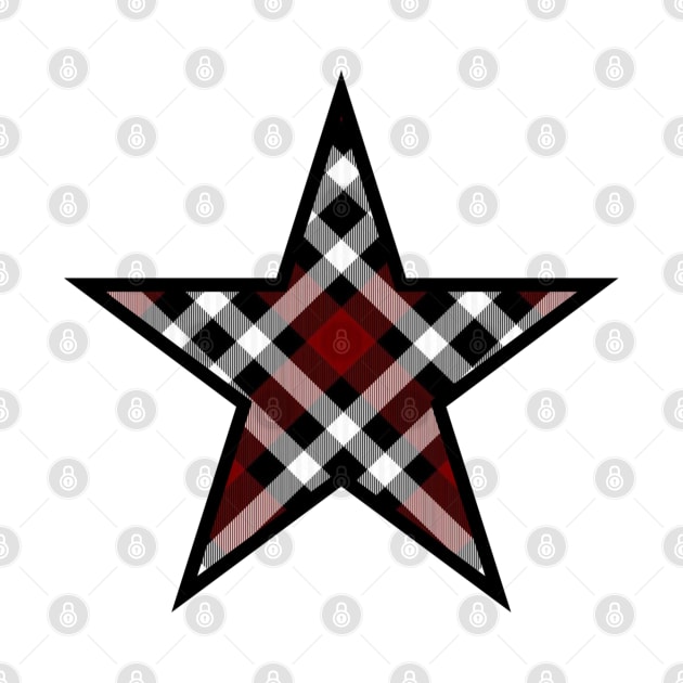 Star design filled with a classic red and black plaid by Dreamscapes