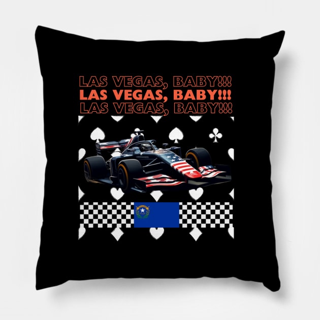 Las Vegas Grand Prix, Formula 1, Nevada, USA Pillow by Pattyld