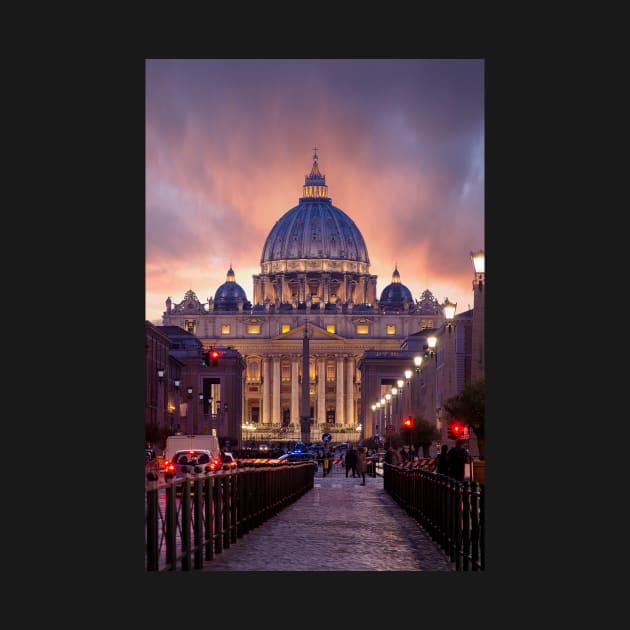 Saint Peter`s Basilica in Vatican City in Rome, Italy by mitzobs