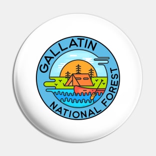 Gallatin National Forest Montana Camping Canoe Pin