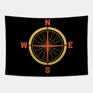 Bike tire compass Tapestry