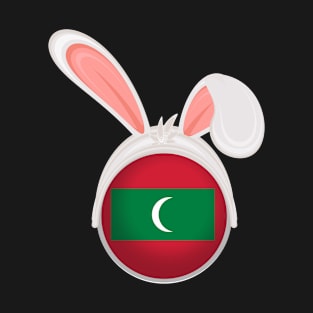 happy easter Maldives bunny ears flag cute designs T-Shirt