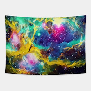 Oil Paint Watercolour Galaxy Tapestry