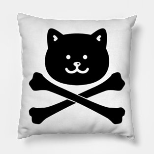 KITTEN BLACK CAT JOLLY ROGER Pillow