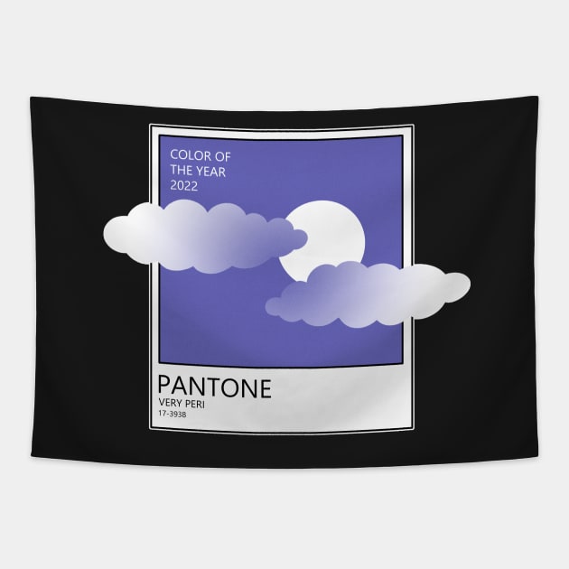 VERY PERI PANTONE Color. The moon behind the clouds(flat) Tapestry by 2dsandy