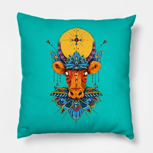 Holy cow! Blue Lotus Mandala. Pillow