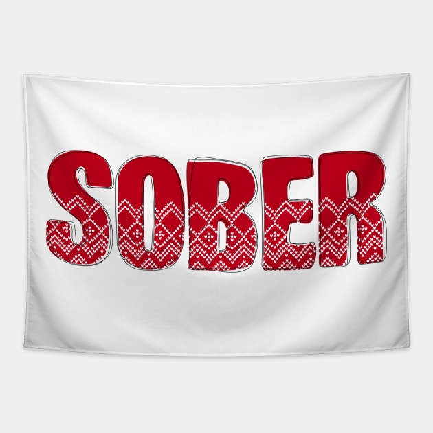 Sober Christmas, Holiday Sobriety, NA AA 12 Step Tapestry by WaBastian