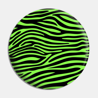 Green Zebra Print Pin