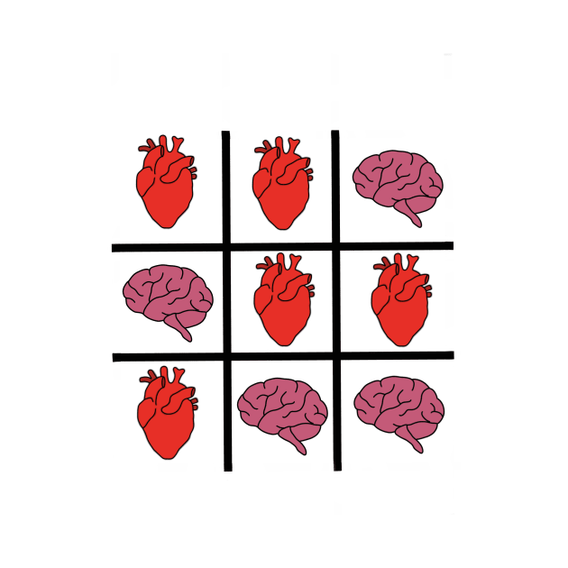 Heart vs Brain Tic Tac Toe by MoreThanADrop