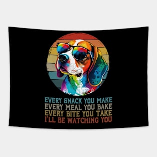 Every Bite You Take Tee Talk Triumph for Beagle Admirers Tapestry