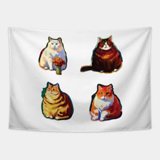 Painted Fat Cats Tapestry