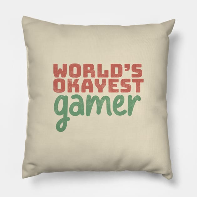 World's Okayest Gamer Pillow by Commykaze