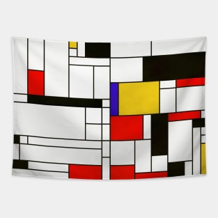 Mondrian Style Abstract Art Tapestry