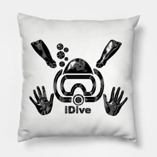 IDive Scuba Dive Liquid Black Original Scuba Diving Dive Original Pillow