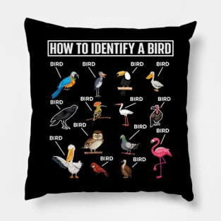 How To Identify A Bird Funny Birds Lover Nature Birdwatcher Pillow