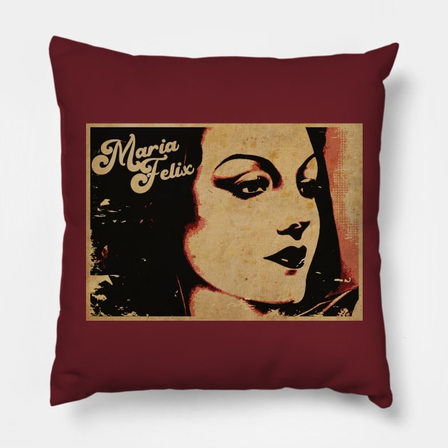 Maria Felix Golden Cinema Pillow by CTShirts