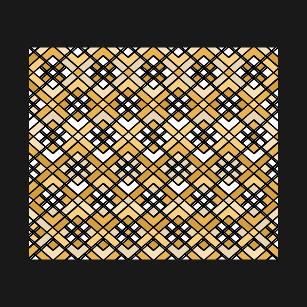 Abstract geometric pattern - gold and black. by kerens