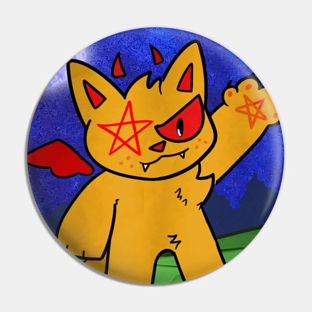 Luci the Devil Kitty Pin by Husky's Art Emporium