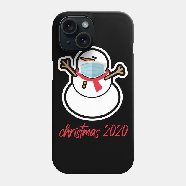 christmas 2020 Funny Snowman Wearing A Mask Phone Case by MerchSpot