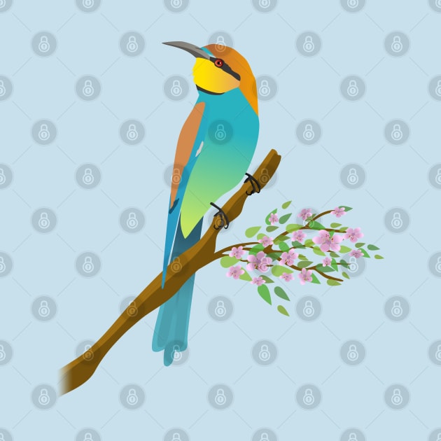 European bee-eater illustration by Bwiselizzy