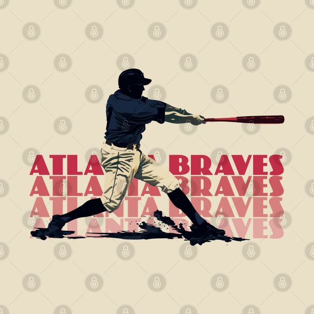 Retro Atlanta Braves Slugger by Rad Love