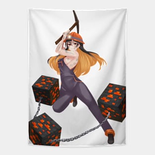 Miner Monerochan Tapestry