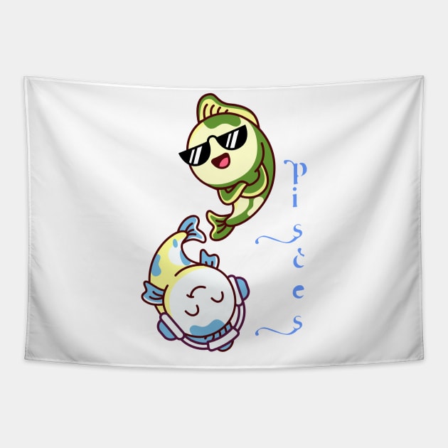 kawaii pisces Tapestry by TrendsCollection