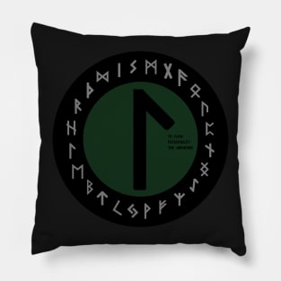 Green Laguz Futhark Rune Symbol Pillow