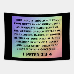 Bible Verse 1 Peter 3:3-4 Tapestry