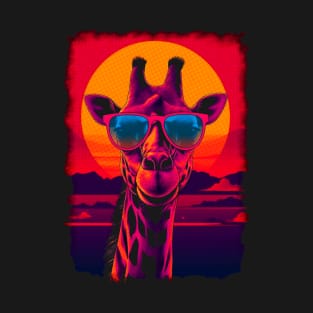 80s Synthwave Giraffe T-Shirt