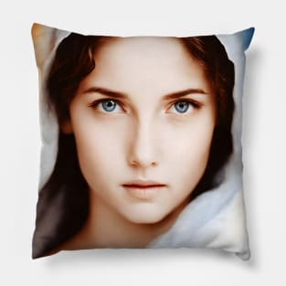 an attempt to visualize Blessed Virgin Mary's face Pillow