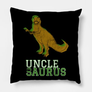 Unclesaurus Uncle Saurus T Rex Green Distressed Design Gift Idea Dinosaur Pillow