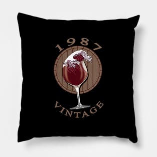 Wine Lover Birthday - 1987 Vintage Pillow