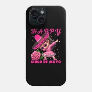 Dabbing GIRL sunglasses happy Cinco De Mayo Let's Fiesta Mexican Party Phone Case