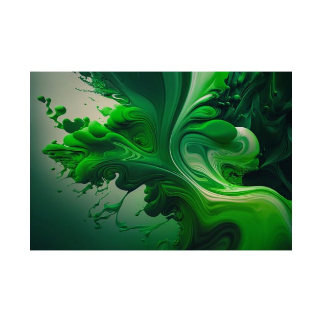 St Patricks Day Artwork - Green abstract artwork by Unwind-Art-Work