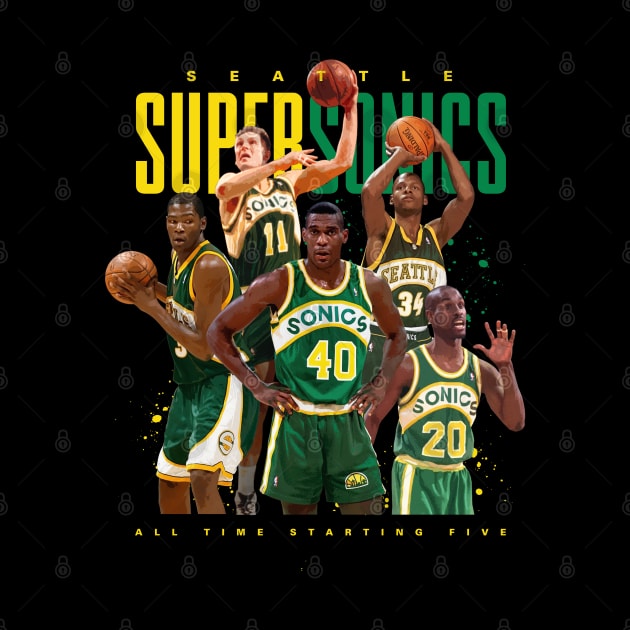 Seattle Supersonics All Time Starting Five by Juantamad