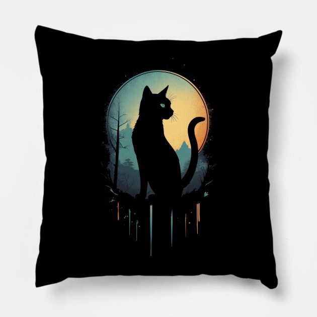 Cat Silhouette Pillow by Trip Tank