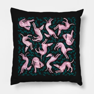 Greyhound friends watercolour pattern Pillow