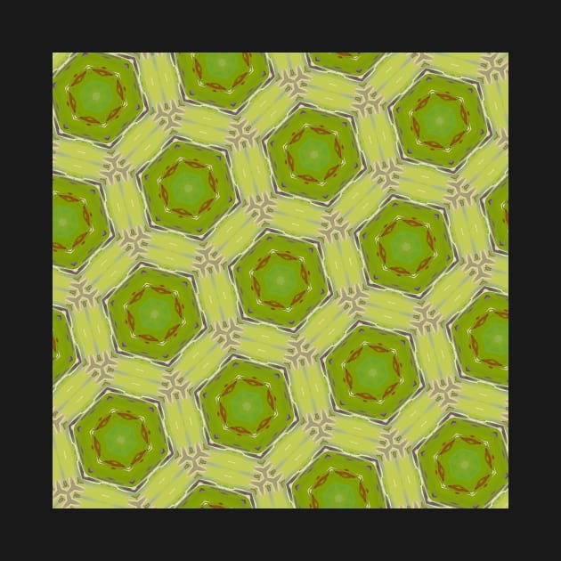 Green Hex Shapes with Darker Green Star Pattern Inside - WelshDesignsTP003 by WelshDesigns