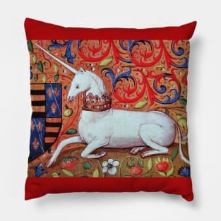 UNICORN ,FANTASY FLOWERS ,ANIMALS MEDIEVAL HERALDIC MOTIFS Pillow