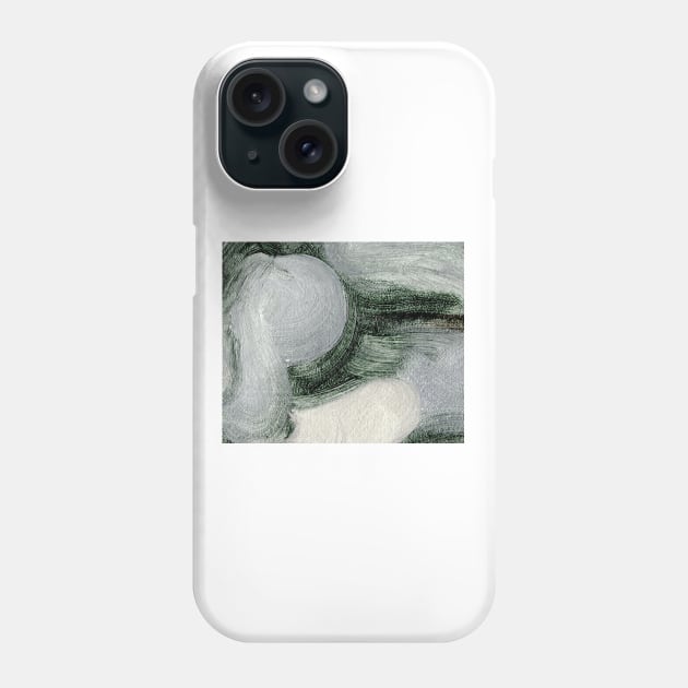 Abstract Oil Painting Linen Greenish Gray 1c15 Phone Case by Go Abstract Art