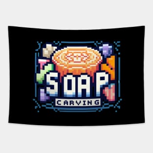 Soap Carving Pixel Art Retro Tapestry