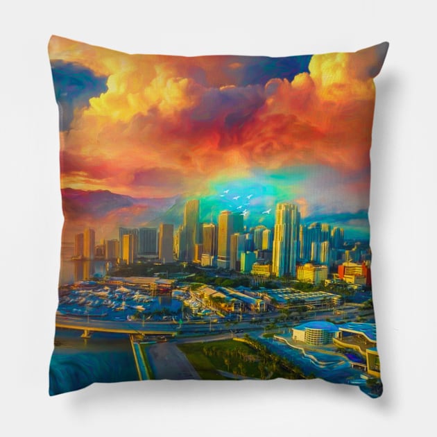 City Scape-big Pillow by jasminaseidl