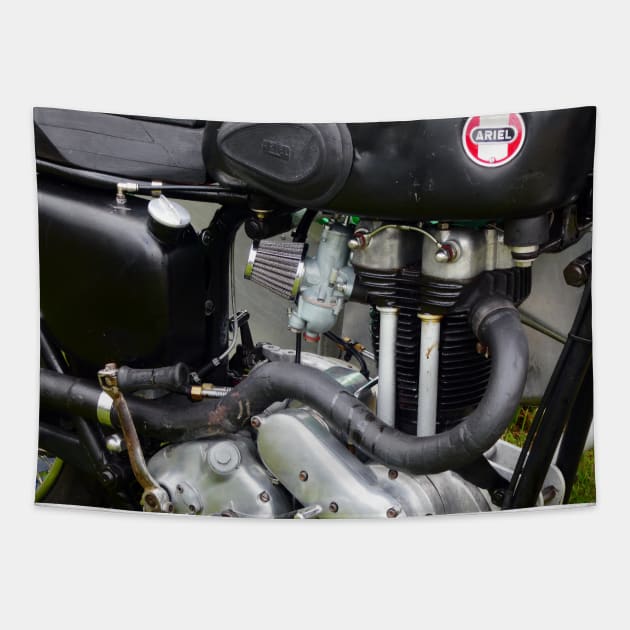 Ariel NG 350 wartime motorbike engine. Classic Motorcycles Tapestry by JonDelorme