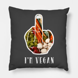 F.U. I'm Vegan AF Funny Adult Humor Graphic Pillow