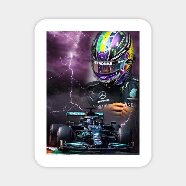 Like Thunder and Lightning - Lewis Hamilton Magnet by DeVerviers