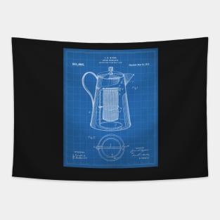 Coffee Percolator Patent - Coffee Shop Art - Blueprint Tapestry