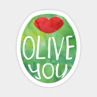 OLIVE you! Funny pun design - I love you Magnet