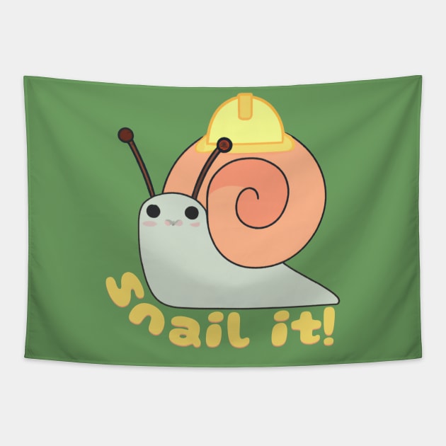 Snail It Funny Quote V3 Tapestry by Family journey with God